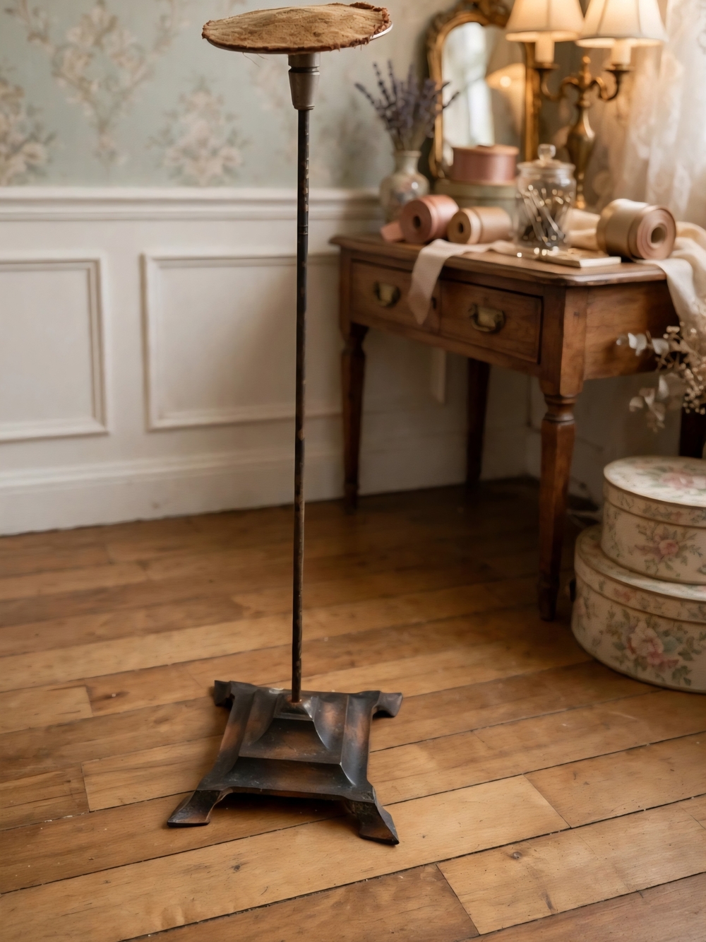Antique Metalware Telescopic Millinery (hat)  Store display Stand 19.5 Inches